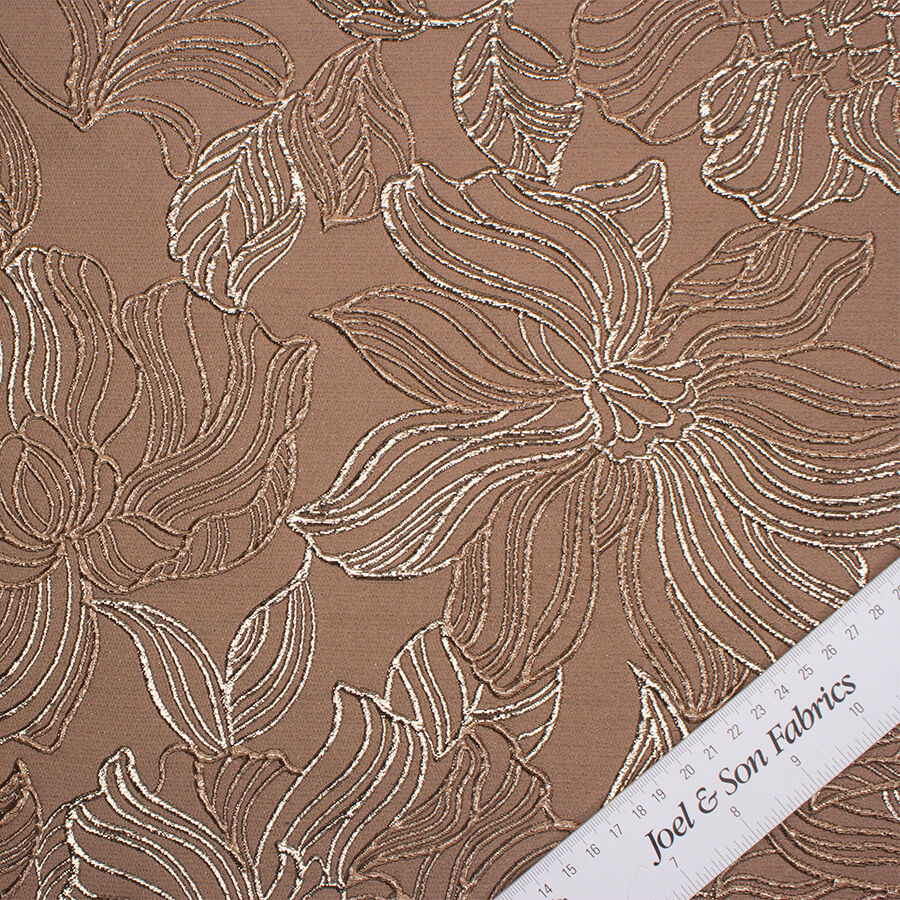 Taupe/Silver Metallic Cloqué