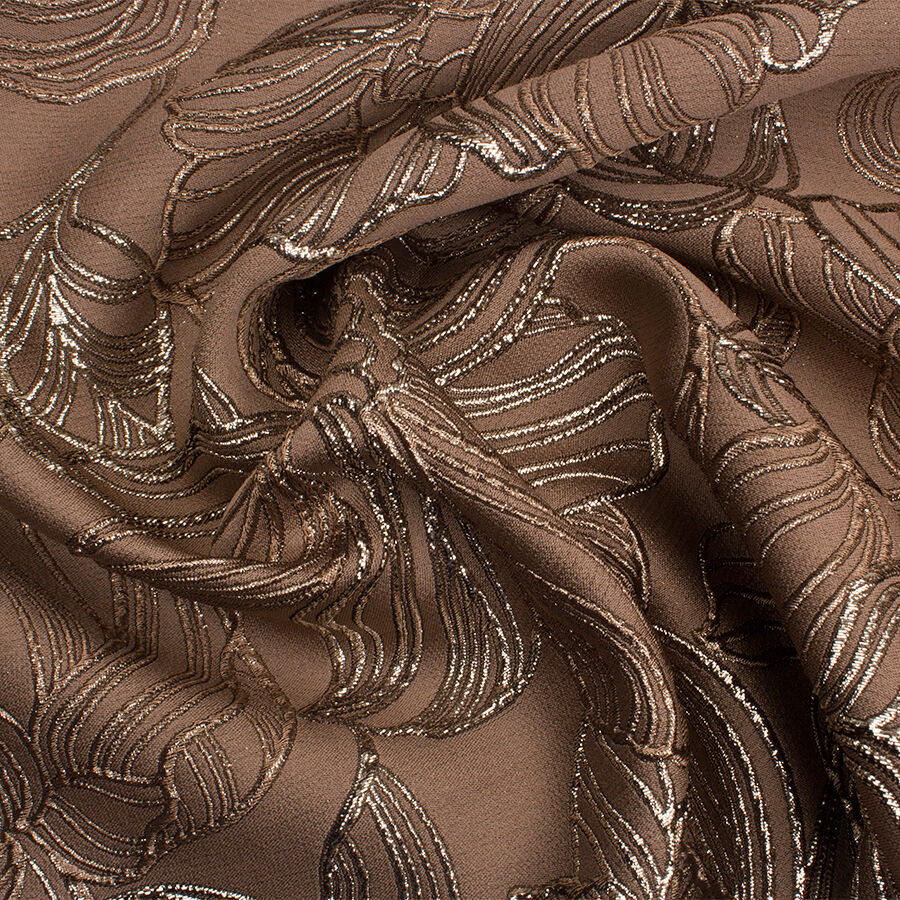 Taupe/Silver Metallic Cloqué