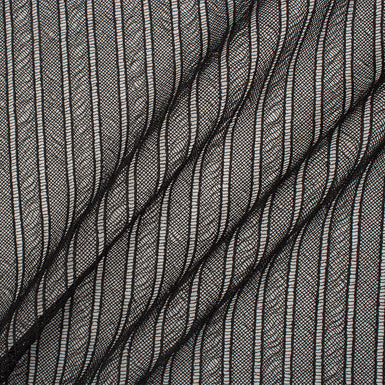 Black Striped Stretch Lace