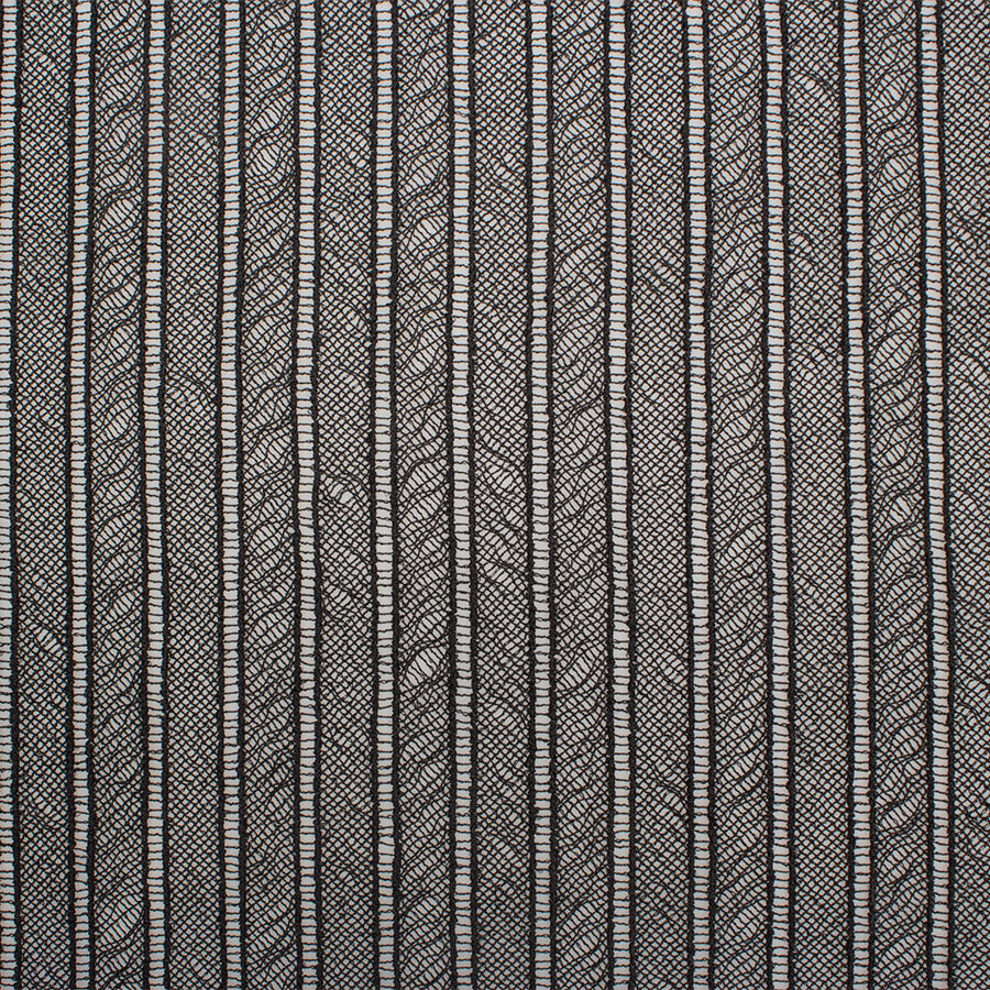 Black Striped Stretch Lace