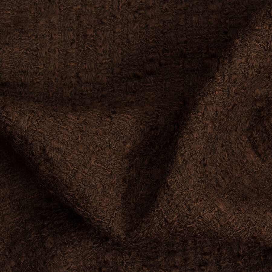 Dark Brown Pure Wool Bouclé