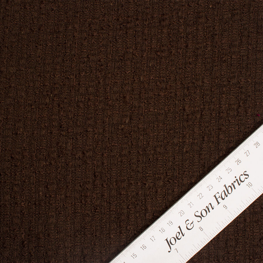 Dark Brown Pure Wool Bouclé