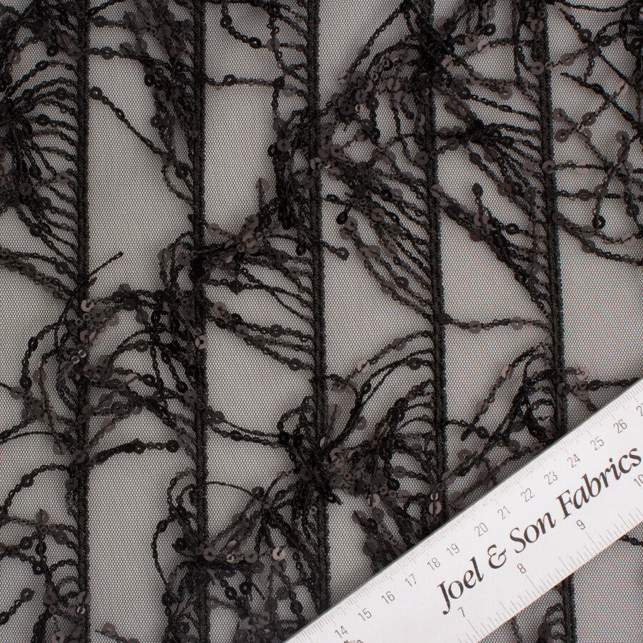 Black Embroidered Tulle