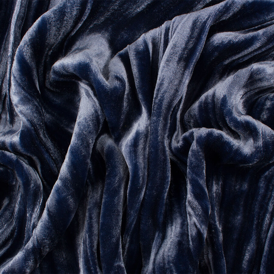 Mid Blue Crushed Velvet