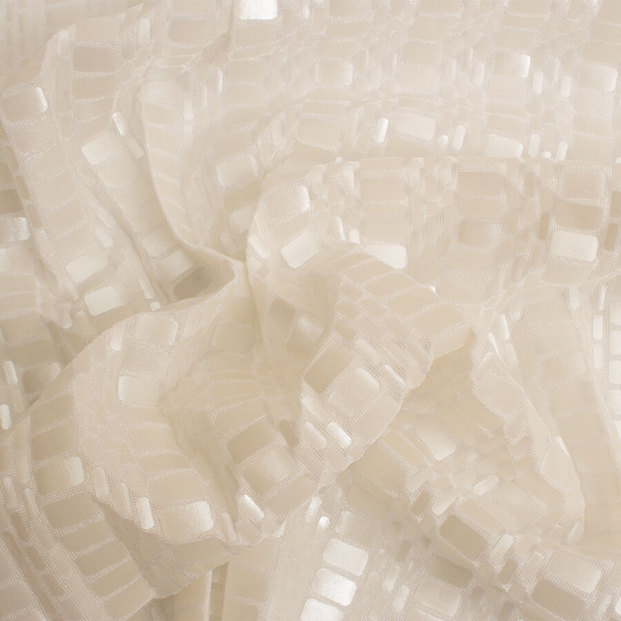 Ivory Square Laminated Lycra
