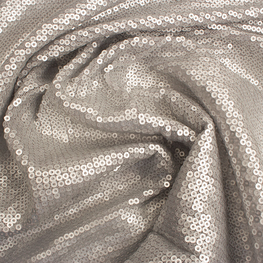 Muted Silver Sequinned Tulle