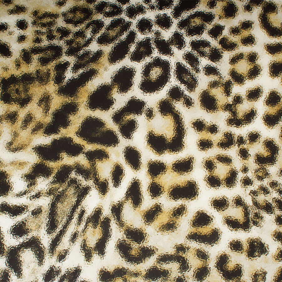Khaki/Black 'Animal' Printed Silk Satin (A 3m Piece)