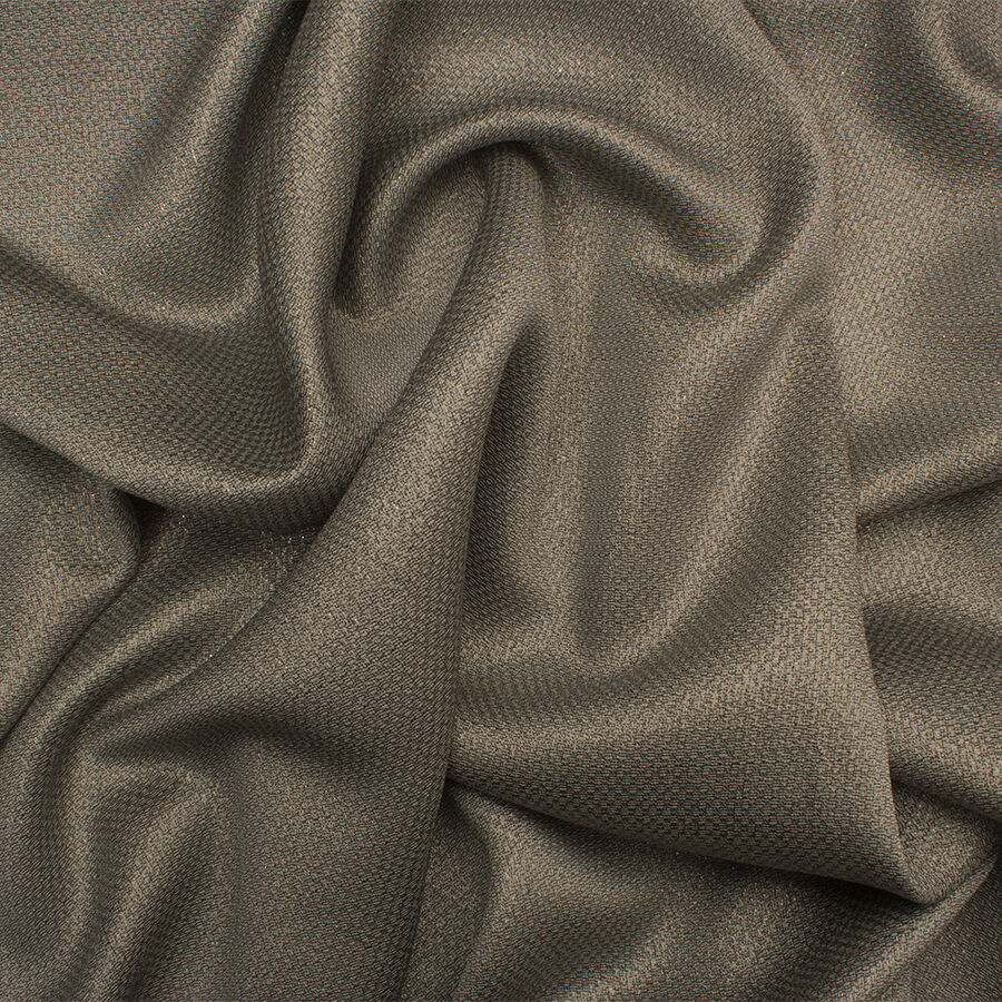 Stone Grey 'Chain Mail' Silk Metallic Lamé