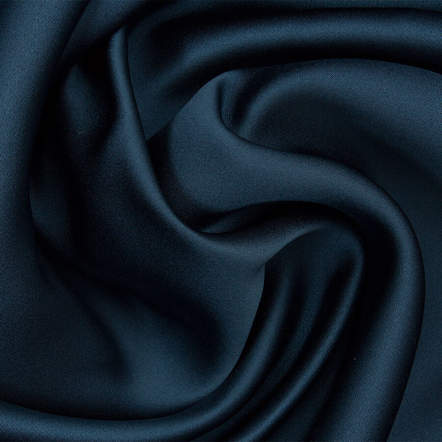 Dark Blue Double Faced Duchess Satin & Mikado