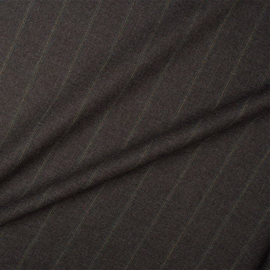 Grey Striped Stretch Wool Suiting (A 2.15m Piece)
