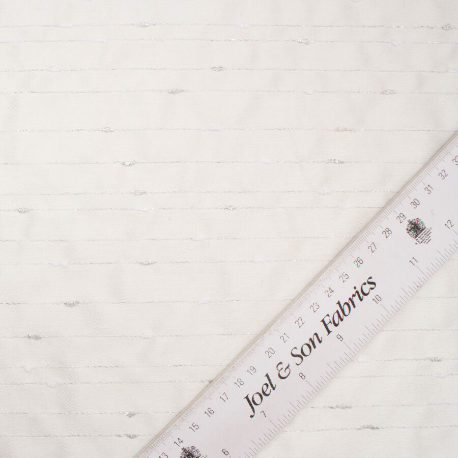 Ivory Metallic Pinstripe Shantung