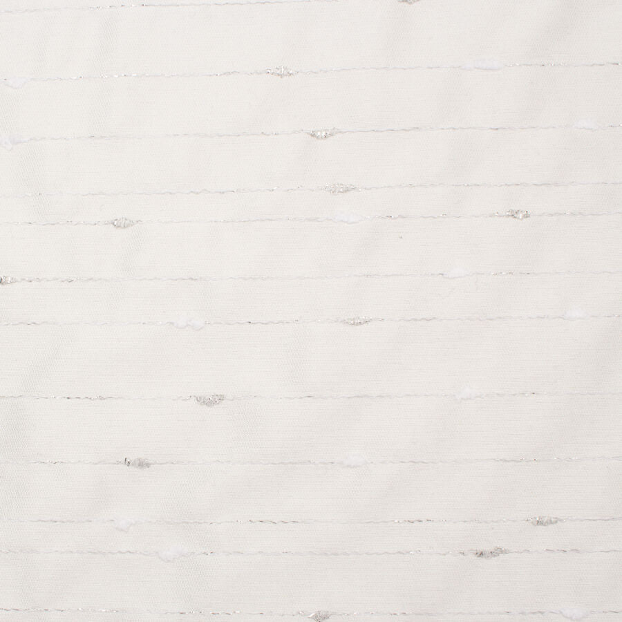 Ivory Metallic Pinstripe Shantung