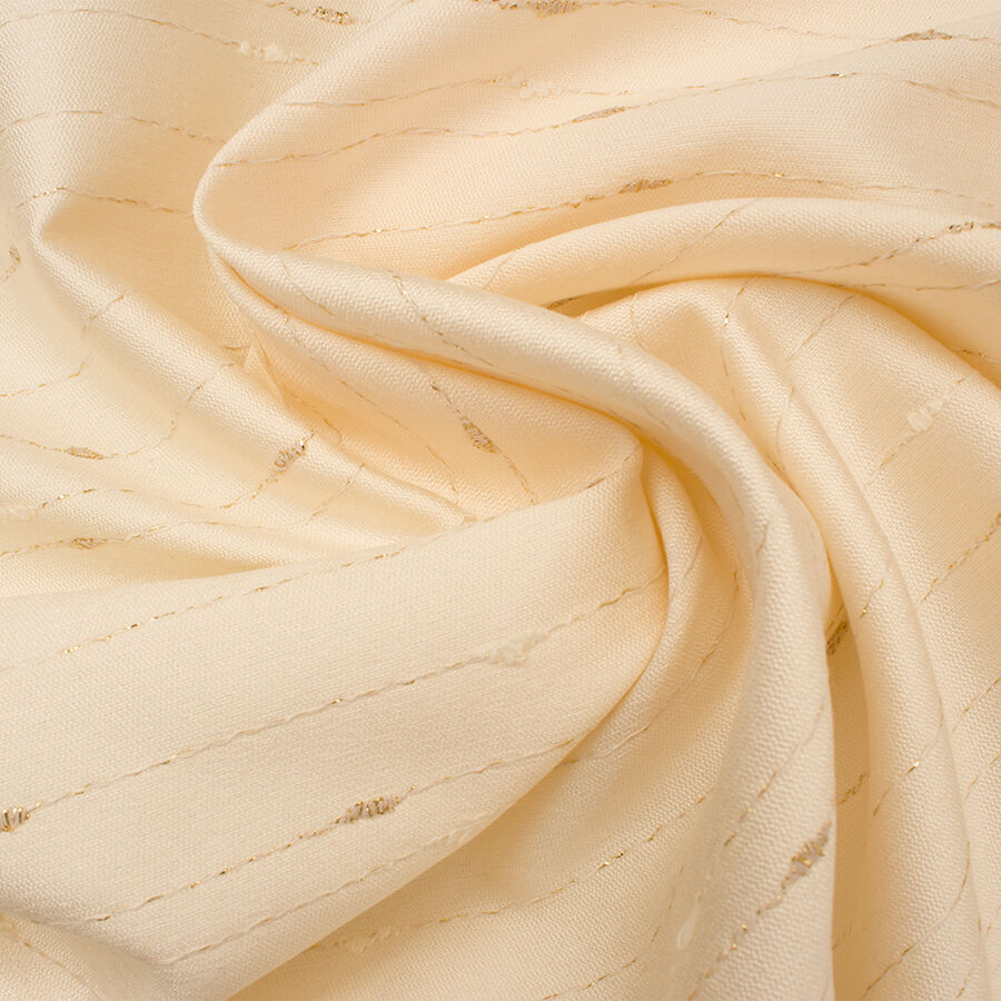 Vanilla Metallic Pinstripe Shantung