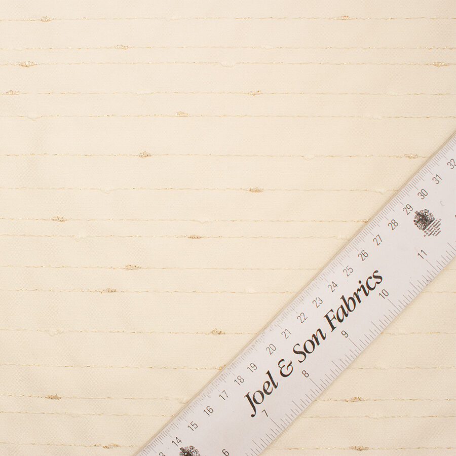 Vanilla Metallic Pinstripe Shantung