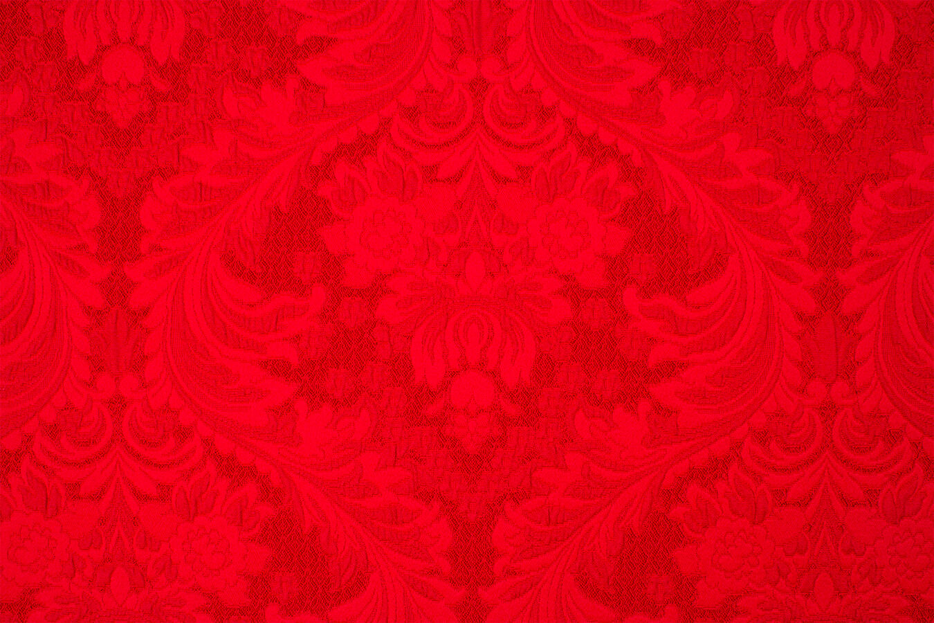 Red Floral Jacquard Stretch Cloqué