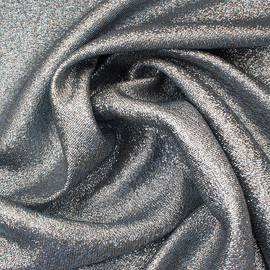 Blue/Grey Metallic Silk Lamé