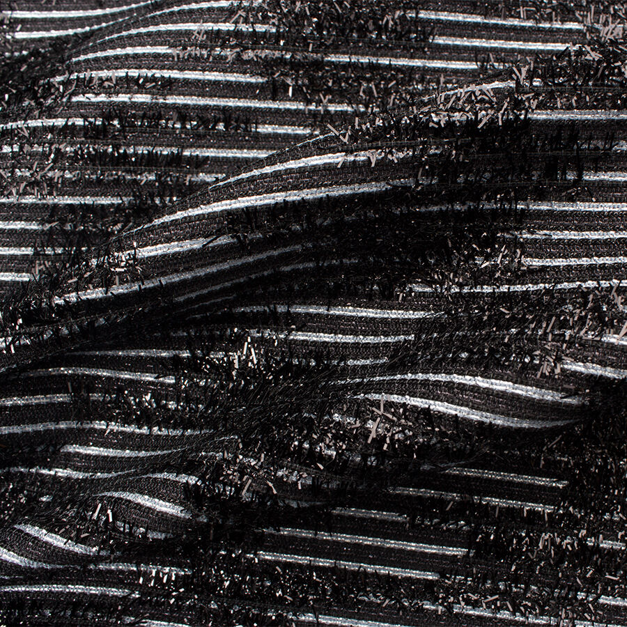 Black/Silver Metallic Flocked Faille