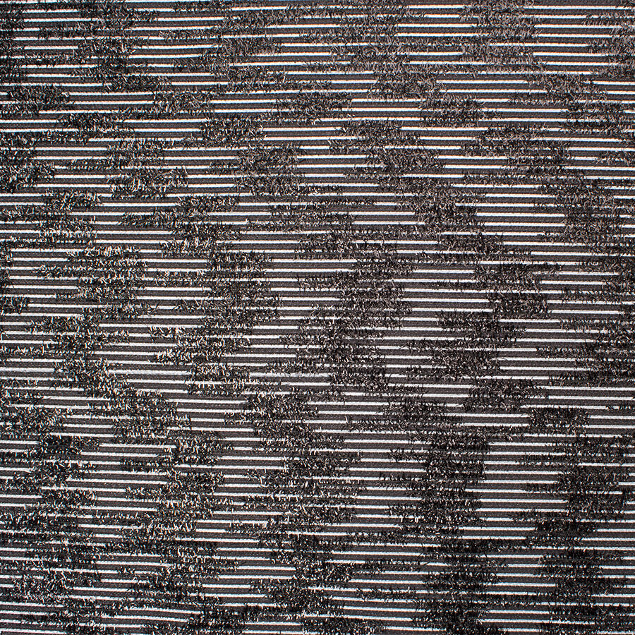 Black/Silver Metallic Flocked Faille