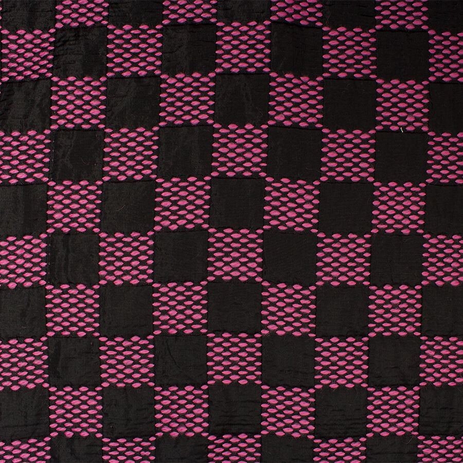 Pink/Black Checkered Double Faced Wool