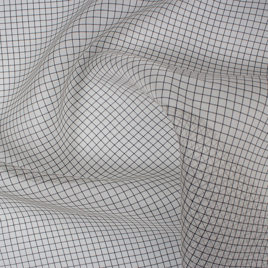 Light Grey Printed Silk Organza