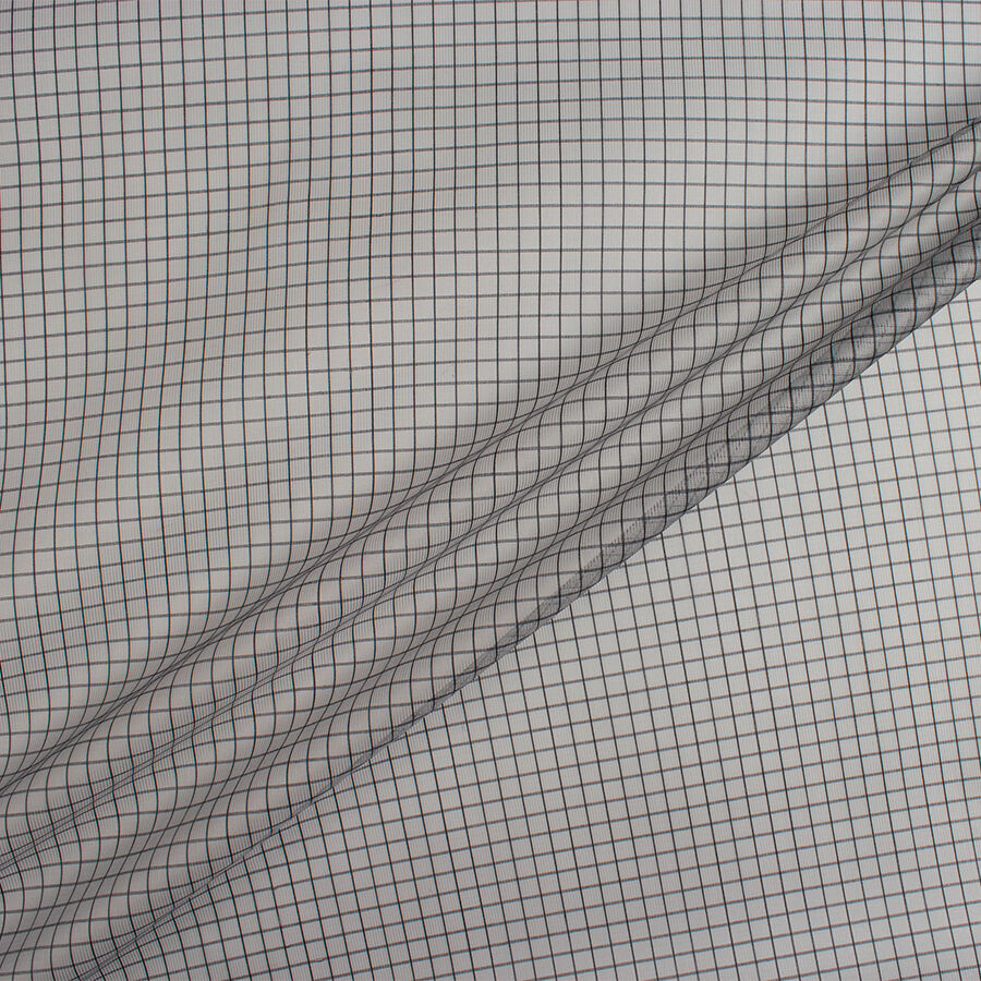 Grey Printed Silk Organza