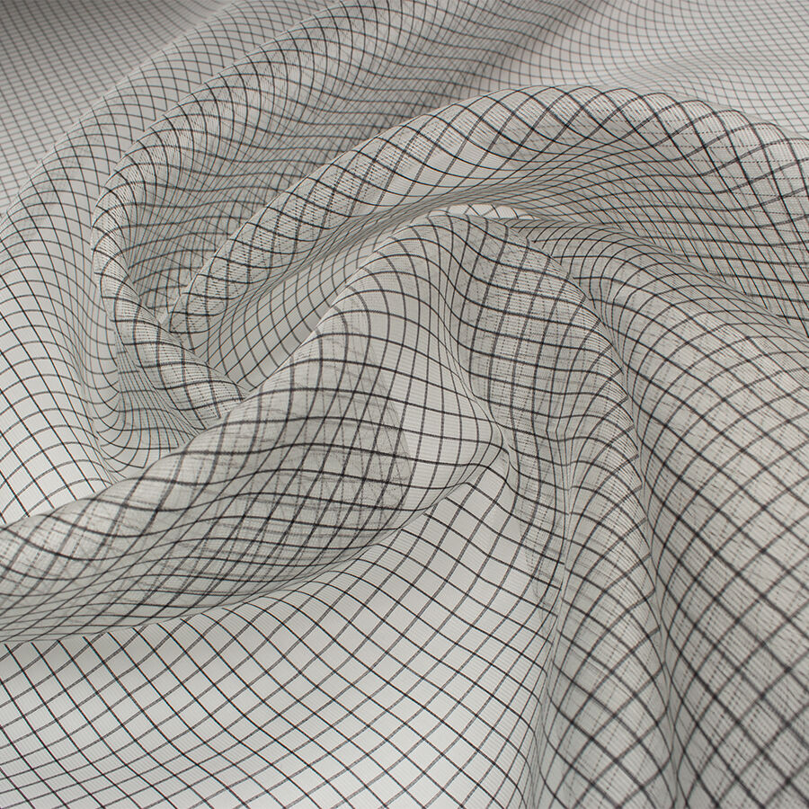 Monochrome Printed Silk Organza