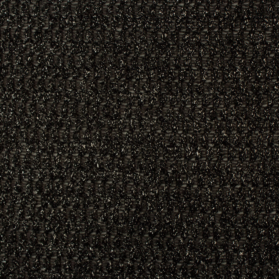 Black Metallic Linen Blend Knit