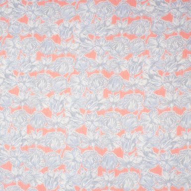Red/Blue Floral Printed Silk Georgette (A 2.65m Piece)