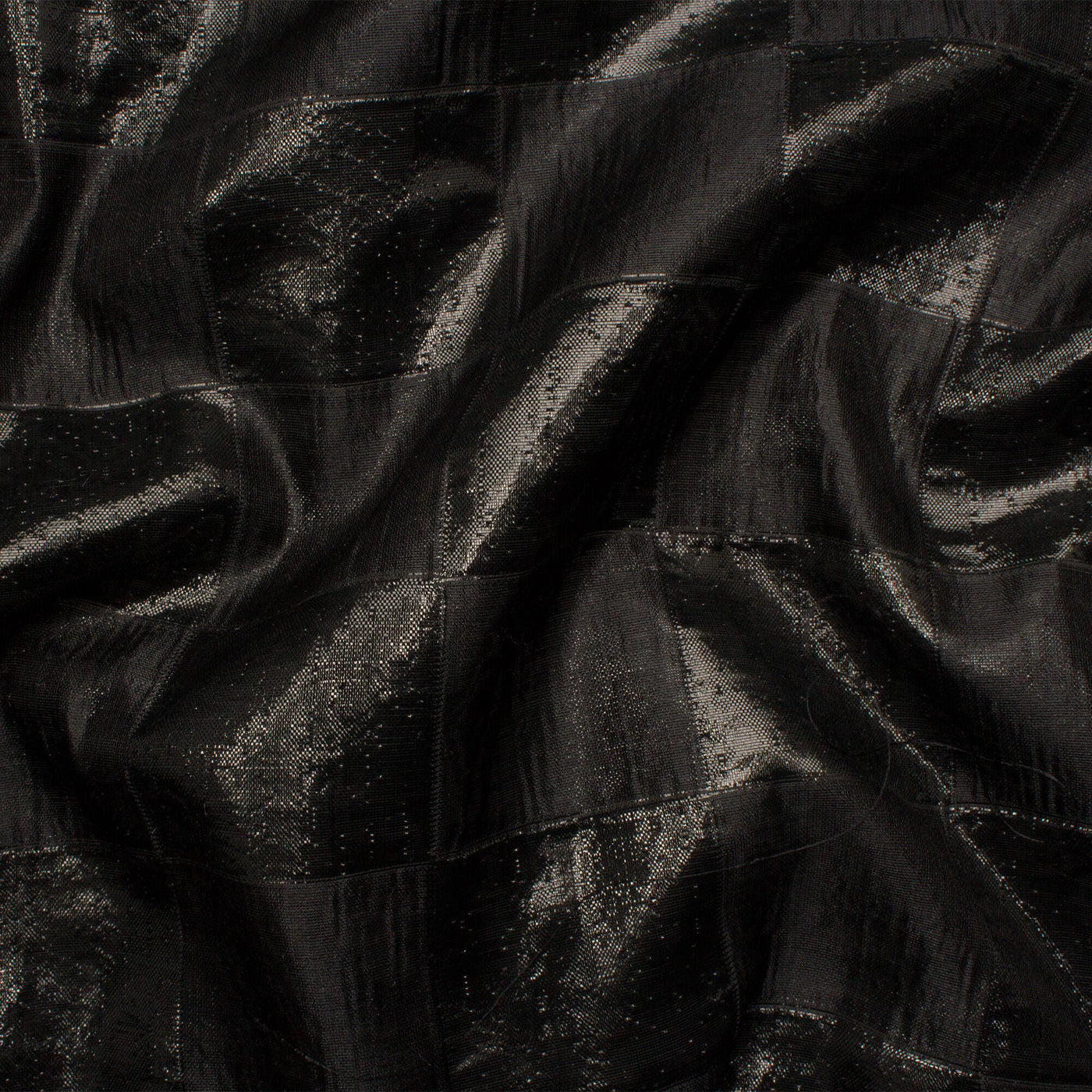 Black Check Silk Organza