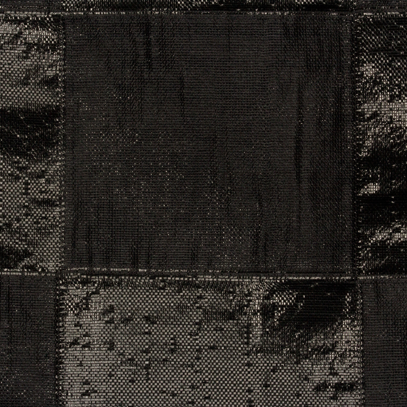 Black Check Silk Organza