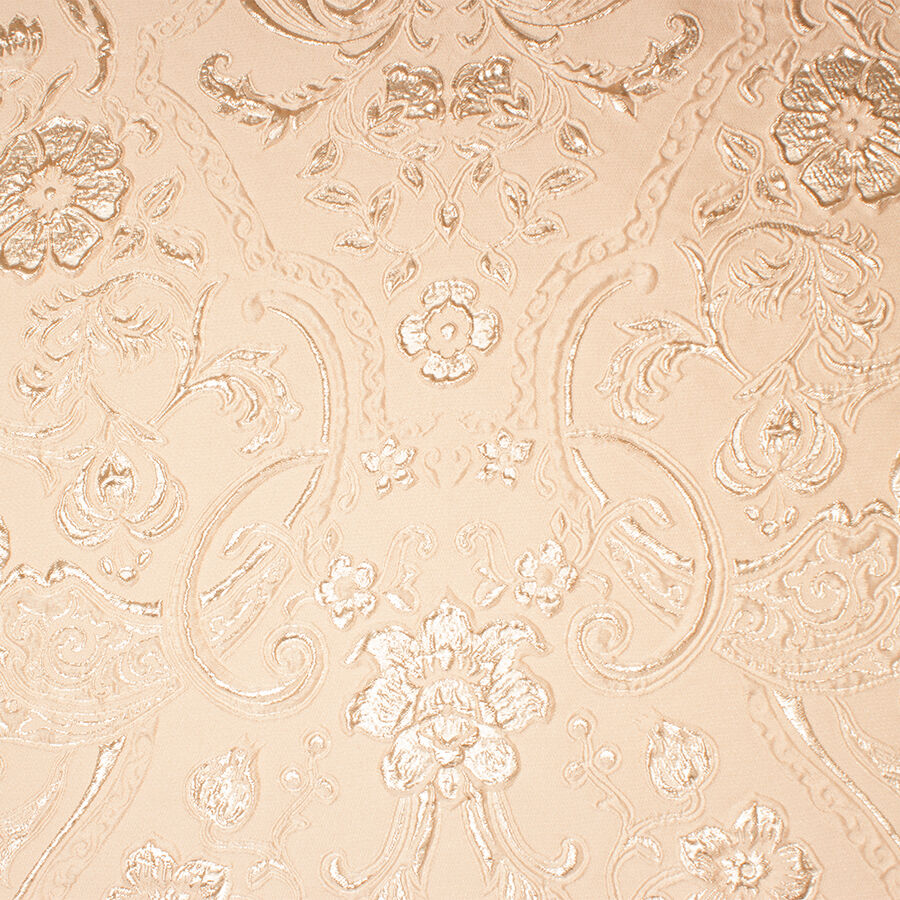 Pale Peach & Gold Metallic Cloqué