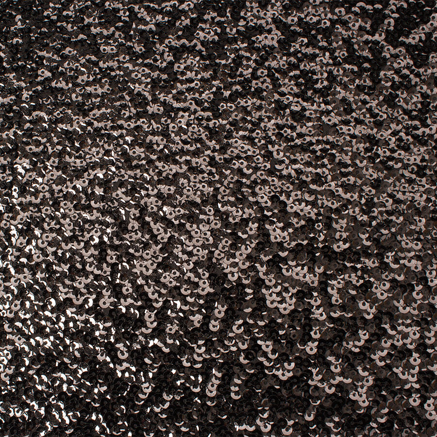Black Stretch Sequinned Poly