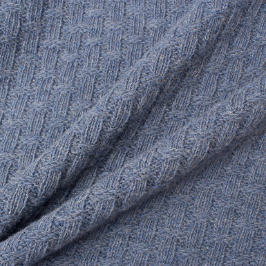 Denim Blue Cable Knit Wool