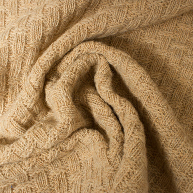 Soft Beige Cable Knit Wool