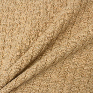 Soft Beige Cable Knit Wool
