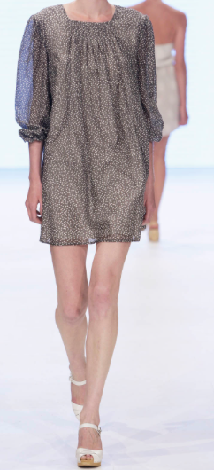 Navy Polka Dot Printed Silk Chiffon