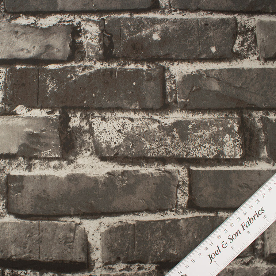 Grey 'Bricks' Printed Luxury Cotton
