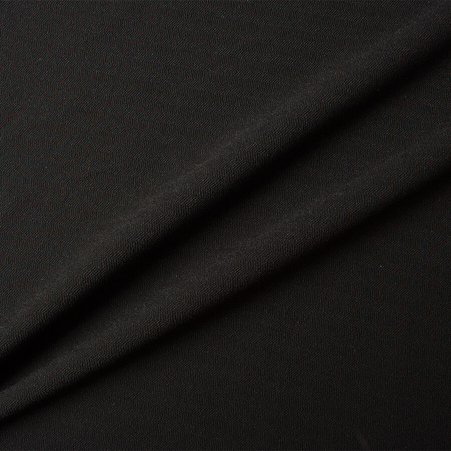 Black Herringbone Wool Blend