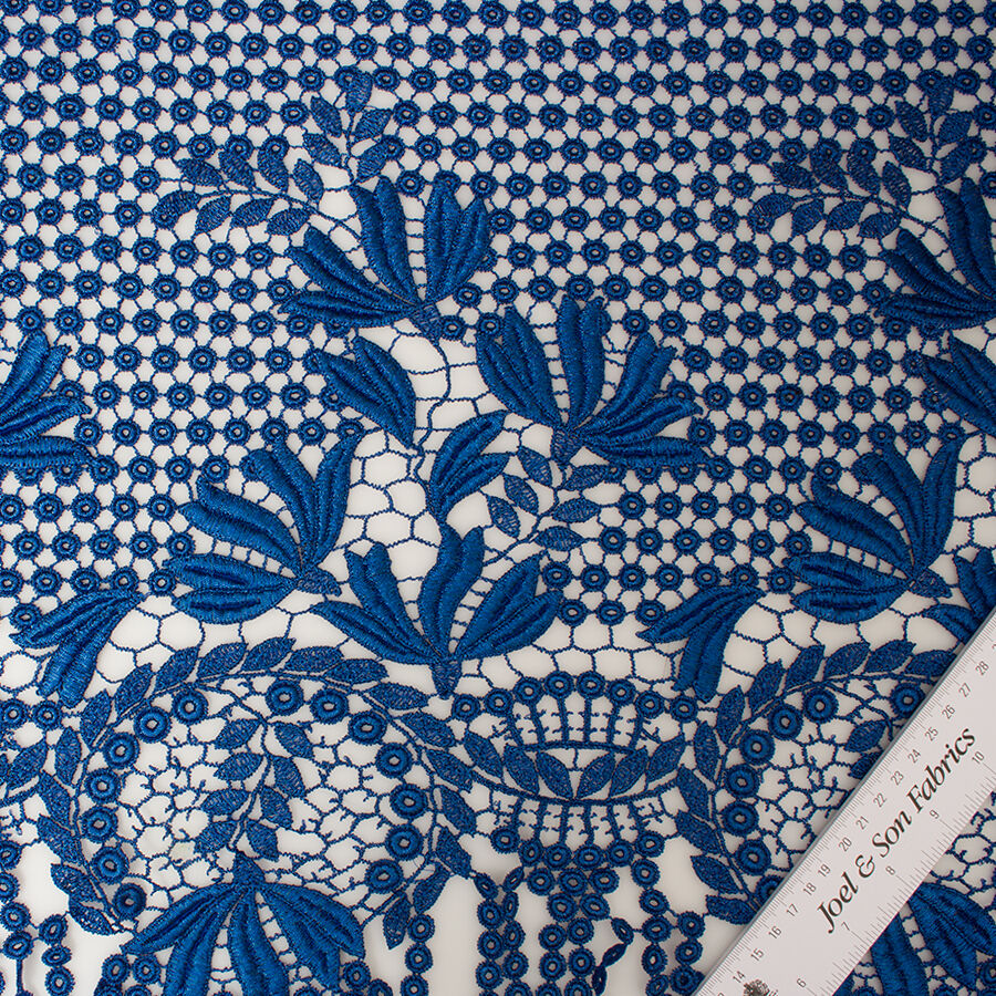 Royal Blue Metallic Guipure Lace