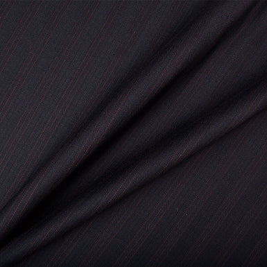 Midnight Blue Superfine Striped Wool