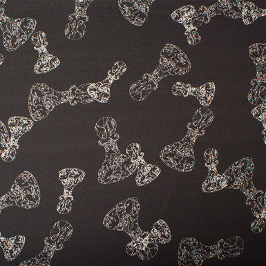 Monochrome Chess Printed Silk Twill (A 2.50m Piece)