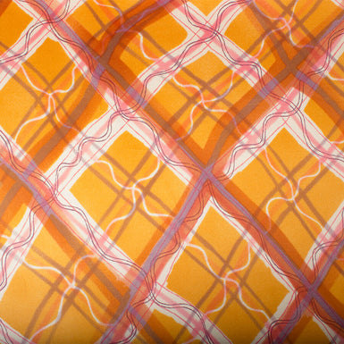 Orange Printed Silk Satin (A 1.95m Piece)