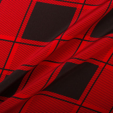 Red/Black Checkered Silk