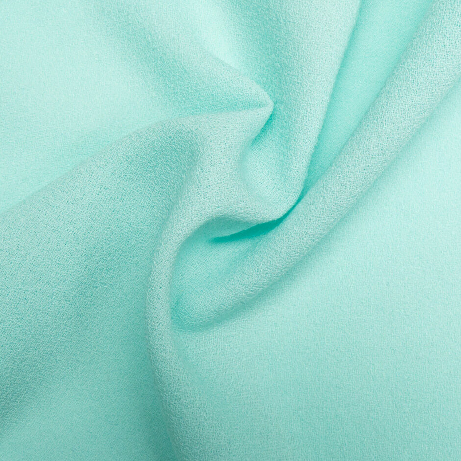 Rich Aqua Single Wool Crêpe