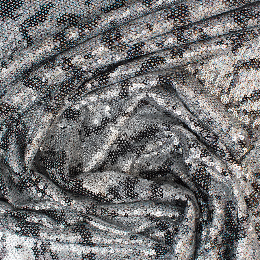 Silver Two-Tone 'Animal' Sequinned Tulle