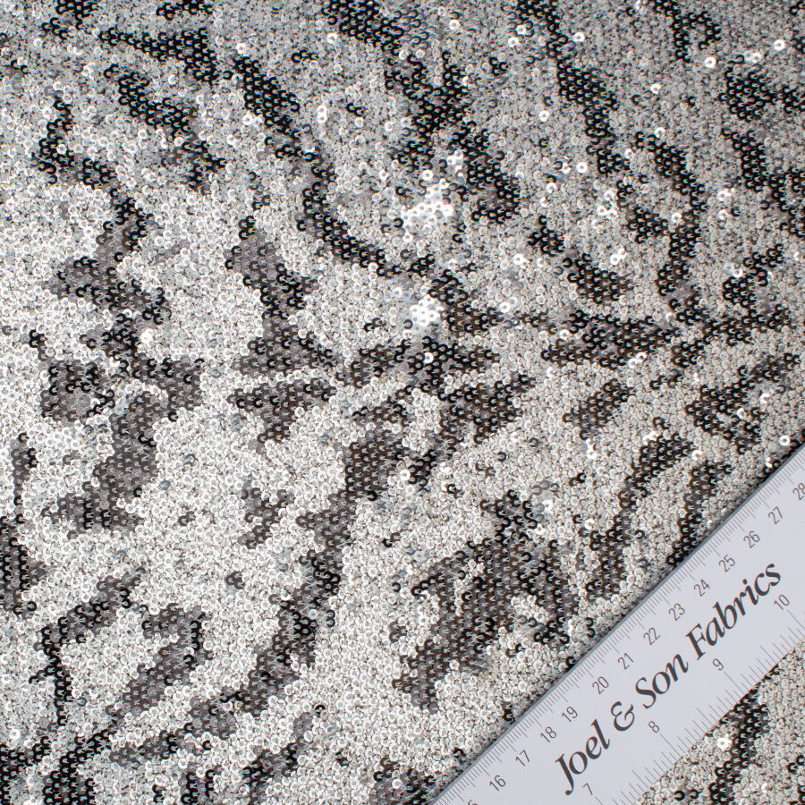 Silver Two-Tone 'Animal' Sequinned Tulle