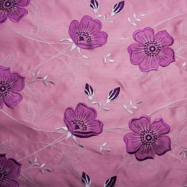 Embroidered Floral Silk Shantung