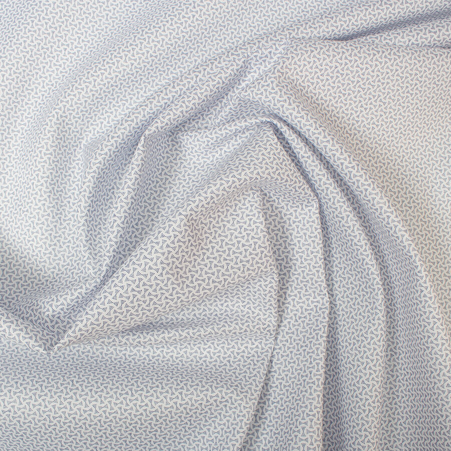 Blue & White Geometric Printed Cotton Shirting (A 3.60m Piece)