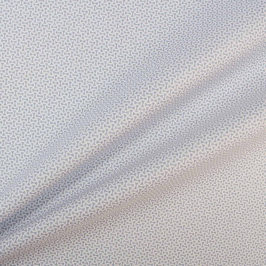 Blue & White Geometric Printed Cotton Shirting (A 3.60m Piece)