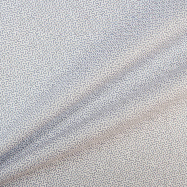 Blue & White Geometric Printed Cotton Shirting